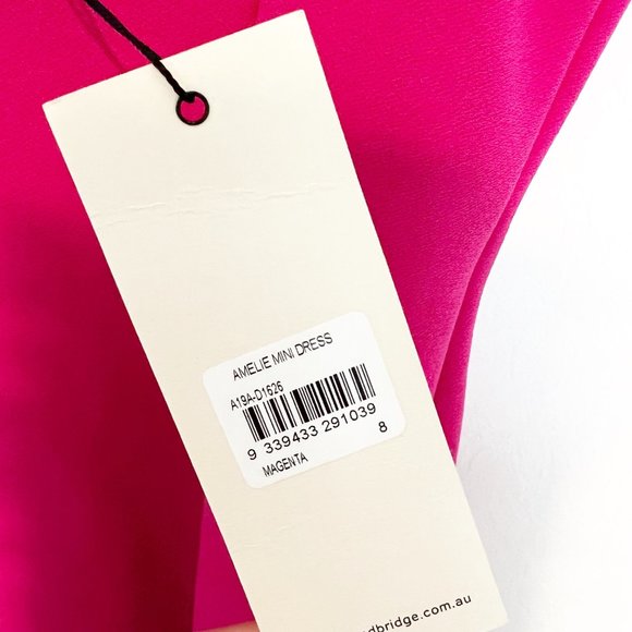 NWT BEC & BRIDGE amelie short mini dress magenta neon pink bodycon new US size 4 - Picture 6 of 10